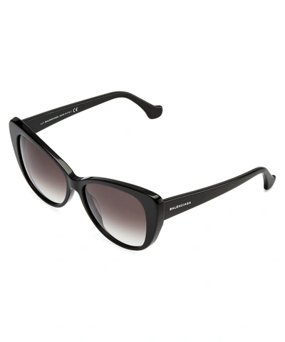 Balenciaga Ba0016 01b Shiny Black Cat Eye Sunglasses'