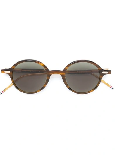 Thom Browne Eyewear 圆框醋酸纤维太阳眼镜 - 棕色
