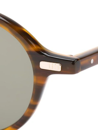 Shop Thom Browne Eyewear 圆框醋酸纤维太阳眼镜 - 棕色