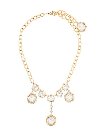 Dolce & Gabbana Crystal-embellished Necklace In Metallic