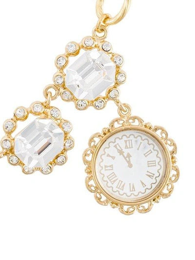 Shop Dolce & Gabbana Clock Pendant Necklace In Metallic