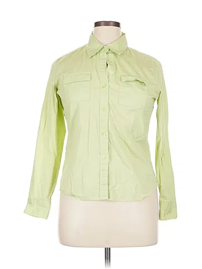 Pre-owned Talbots Long Sleeve Button Down Shirt In Green