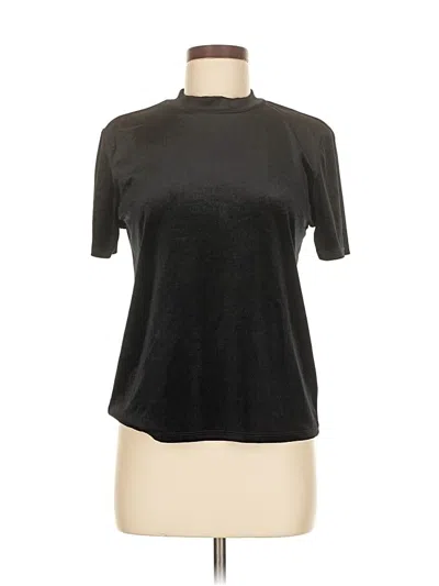 Pre-owned Trafaluc By Zara Short Sleeve Top Black Mock Neckline Tops
