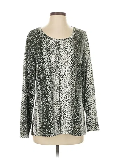 Pre-owned Belle By Kim Gravel Long Sleeve T-shirt In Green