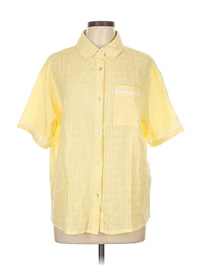 Pre-owned Cotton On Short Sleeve Button Down Shirt In Yellow