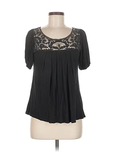 Pre-owned Twenty One Short Sleeve Blouse In Black