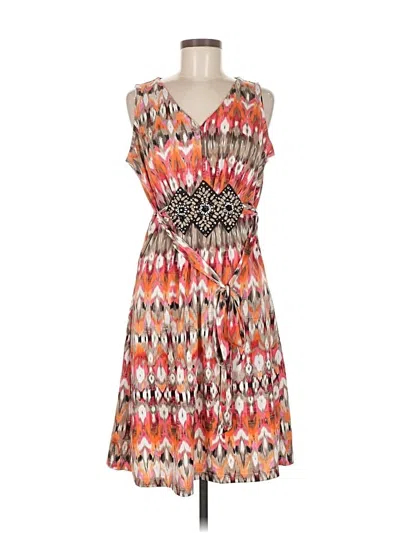 Pre-owned Nina Leonard Casual Dress In Orange