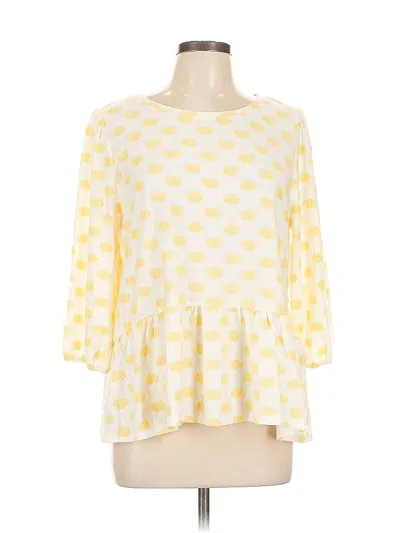 Pre-owned Ann Taylor Loft 3/4 Sleeve T-shirt In Yellow