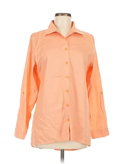 Pre-owned Chico's 3/4 Sleeve Button Down Shirt In Orange