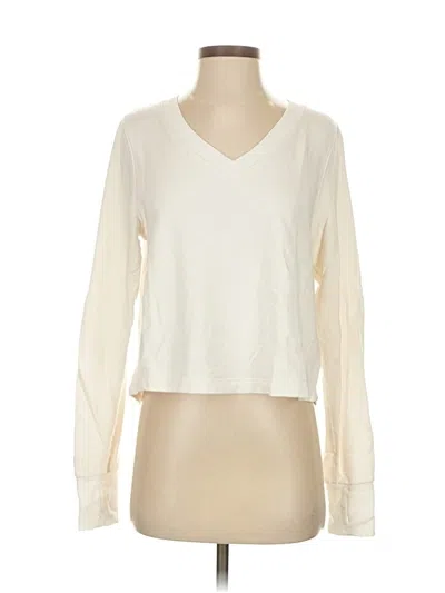 Pre-owned Athleta Cardigan Sweater In White