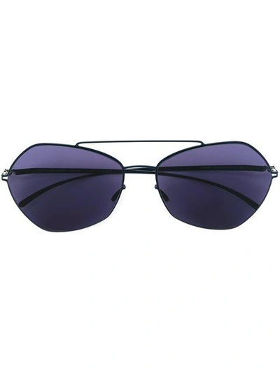 Shop Mykita Aviator Sunglasses In Blue