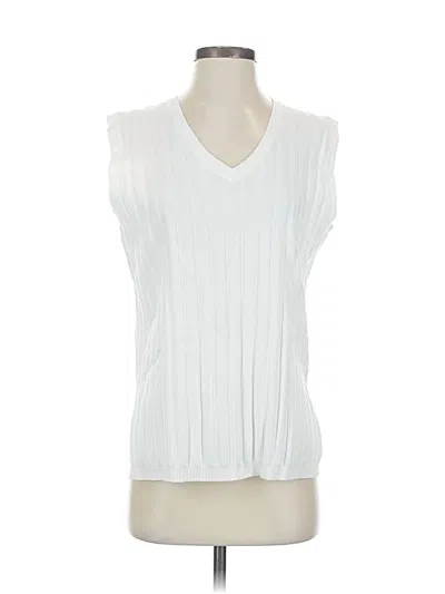 Pre-owned Fashion Sleeveless Blouse In White