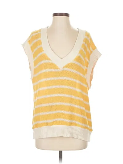 Pre-owned Zara Sweater Vest In Yellow