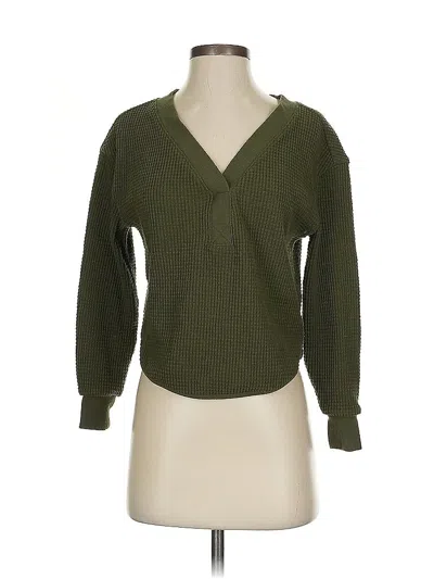 Pre-owned Madewell Long Sleeve Blouse In Green