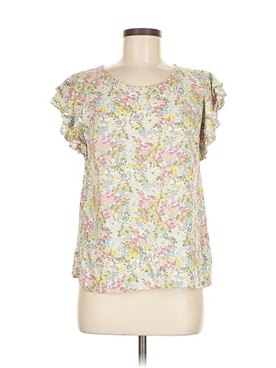 Pre-owned Emerson Rose Short Sleeve Blouse In Yellow
