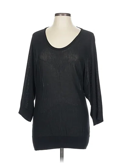 Pre-owned Gap 3/4 Sleeve Top Black Scoop Neck Tops