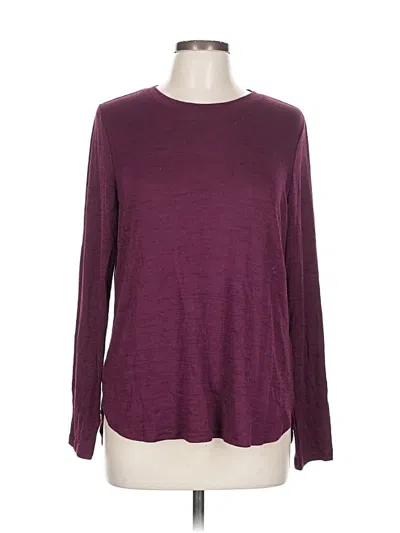 Pre-owned Banana Republic Long Sleeve T-shirt In Burgundy