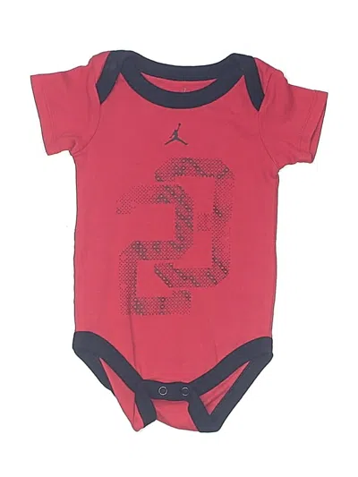 Pre-owned Air Jordan Babies' Short Sleeve Onesie In Red