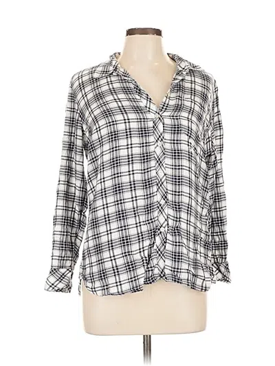 Pre-owned Talbots 3/4 Sleeve Button Down Shirt In Gray