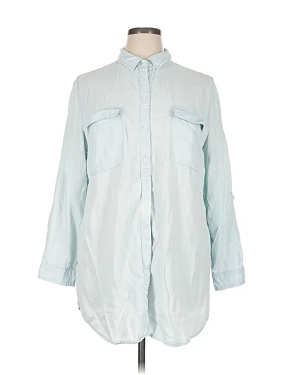 Pre-owned Chico's 3/4 Sleeve Button Down Shirt In Blue
