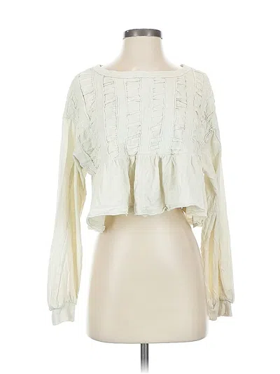 Pre-owned Pilcro Long Sleeve Blouse In White