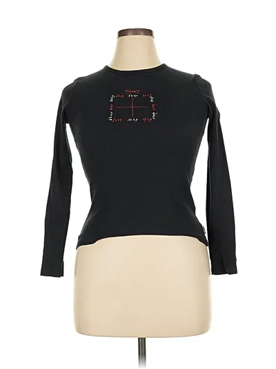 Pre-owned Dkny 3/4 Sleeve T-shirt In Black