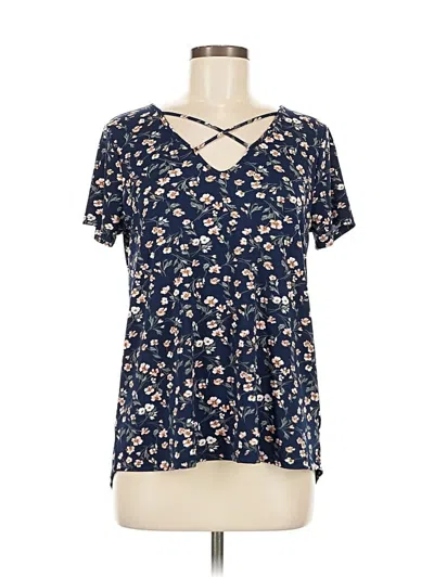 Pre-owned Kaileigh Short Sleeve Blouse In Blue