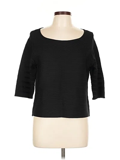 Pre-owned Ivanka Trump 3/4 Sleeve Top Black Boatneck Tops