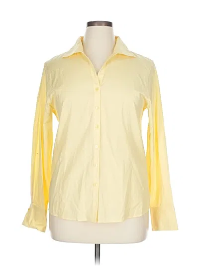 Pre-owned Talbots Long Sleeve Button Down Shirt In Yellow