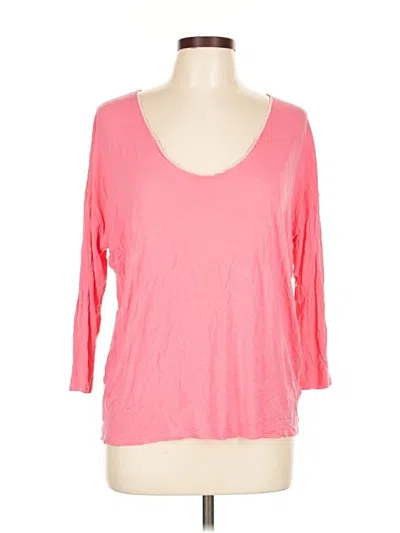 Pre-owned Gap 3/4 Sleeve Top Pink Scoop Neck Tops