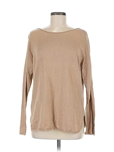Pre-owned Gap Long Sleeve Top Tan Boatneck Tops In Brown