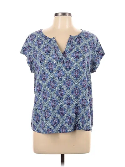 Pre-owned Artisan Ny Short Sleeve Blouse In Blue