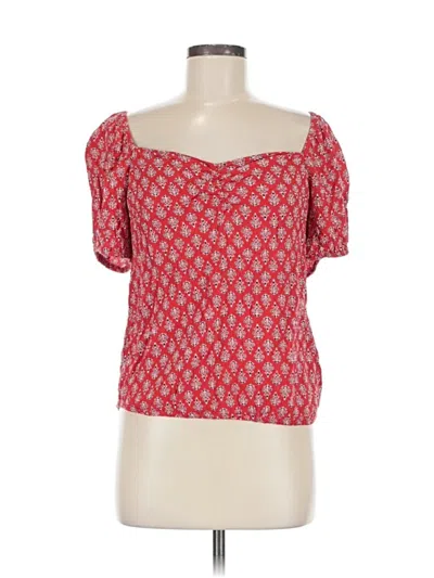 Pre-owned Maurices Short Sleeve Top Red Sweetheart Neckline Tops
