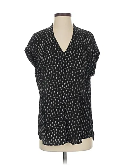 Pre-owned Pleione Short Sleeve Blouse In Black