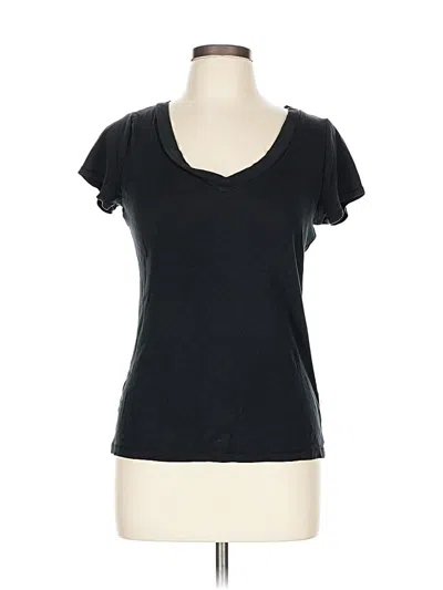 Pre-owned Ann Taylor Loft Short Sleeve Top Black Sweetheart Neckline Tops
