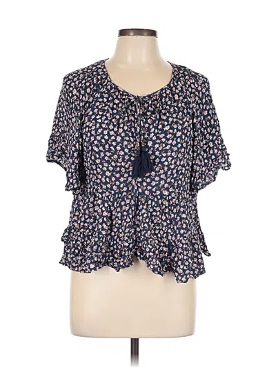 Pre-owned Rewind Short Sleeve Blouse In Blue