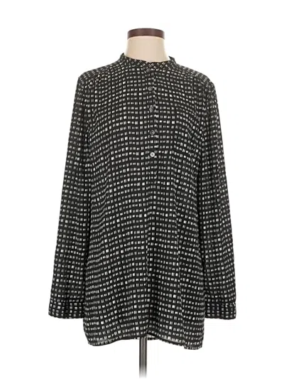 Pre-owned Caslon Long Sleeve Blouse In Black