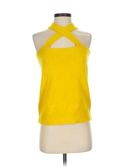 Pre-owned Ann Taylor Loft Tank Top Yellow Halter Neckline Tops