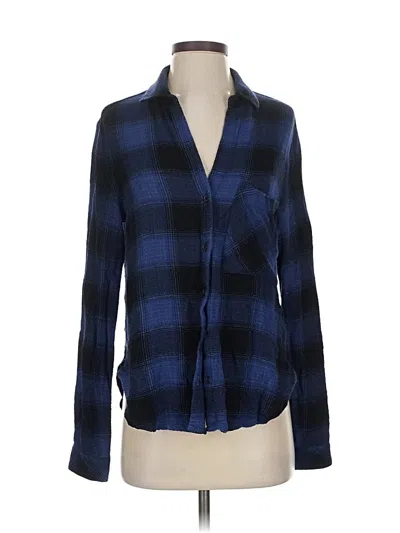 Pre-owned Cloth & Stone Long Sleeve Blouse In Blue