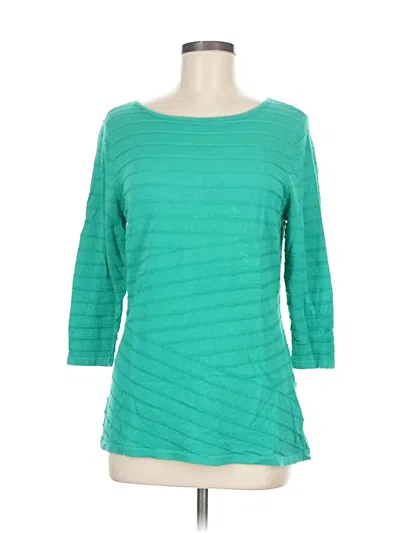 Pre-owned Dana Buchman 3/4 Sleeve T-shirt In Blue