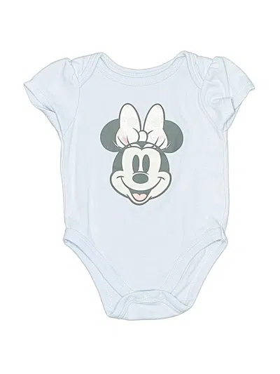 Pre-owned Disney Baby Babies' Short Sleeve Onesie In Blue