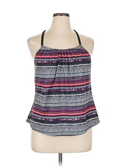 Pre-owned Kona Sol Tank Top Blue Halter Neckline Tops