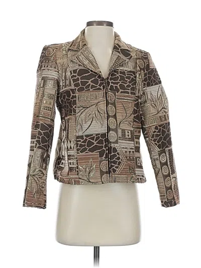 Pre-owned Dressbarn Blazer Jacket In Brown