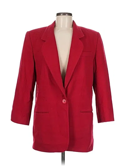 Pre-owned Charter Club Wool Blazer Jacket In Red