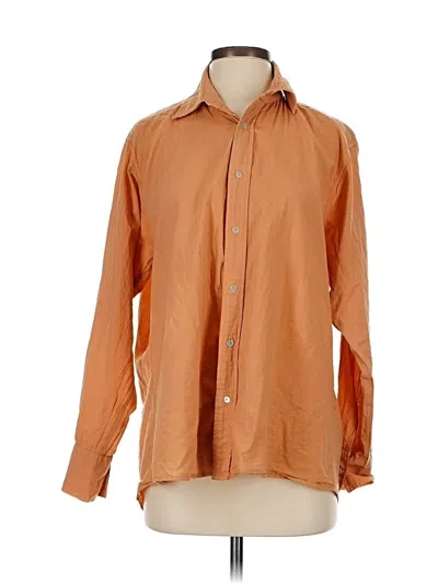 Pre-owned Cali By Cali Dreaming Long Sleeve Button Down Shirt In Orange