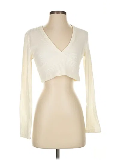 Pre-owned Wild Fable Long Sleeve T-shirt In White