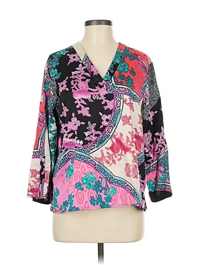 Pre-owned Natori 3/4 Sleeve T-shirt In Pink