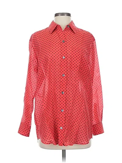 Pre-owned Equipment Long Sleeve Blouse In Red
