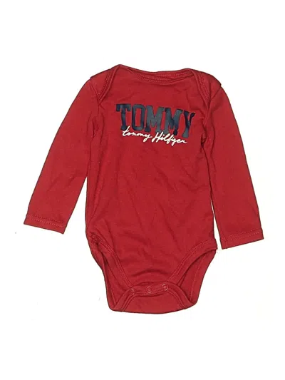 Pre-owned Tommy Hilfiger Babies' Long Sleeve Onesie In Red