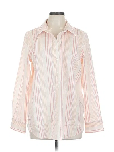 Pre-owned Talbots Long Sleeve Blouse In White